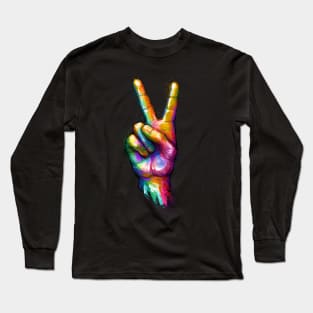 V-Sign: Hand Gesture for Peace or Victory Long Sleeve T-Shirt